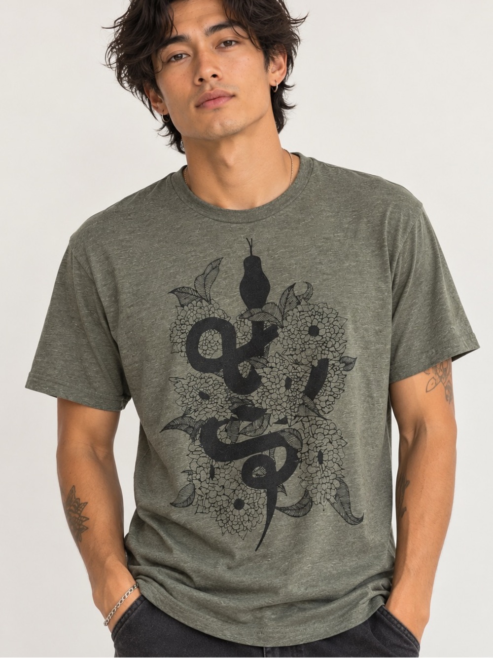 Blackbird Supply Co Snake Floral Graphic Tee
